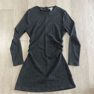 H&M Women's Long Sleeve Crewneck Knit Dress - Grey Charcoal Medium